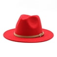 thumbnail image 1 of Summer Hats For Women Yigetop Western Cowboy Hat For Women Classic Roll Up Buckle Belt Women Retro Wide Brim Cowboy Hat Fedoras For Men Red M, 1 of 3