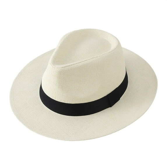 Summer Hats for Women , Bucket Hats for Men , Foldable Hats for Women Travel Men's Wide Brim Straw Fedora Hat Breathable Summer Cowboy Hat for Outdoor Beach Travel Fishing and Gardening
