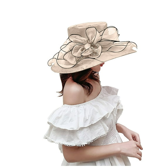 Summer Hats for Women UV Wide Brim Floppy Garden Hat Womens Summer Dress Hat Wide Leaf Flower Bridal Shower Hat Sun Hats Beach Hat