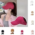 thumbnail image 1 of Summer Hats for Women Unisex Breathable Ponytail Friendly Adjustable Baseball Sun Visor White One Size, 1 of 4