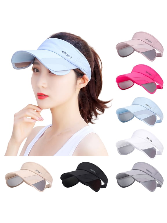 Summer Hats for Women Unisex Empty Top Drawstring Adjustable Sun Hat Outdoor Casual Pink One Size