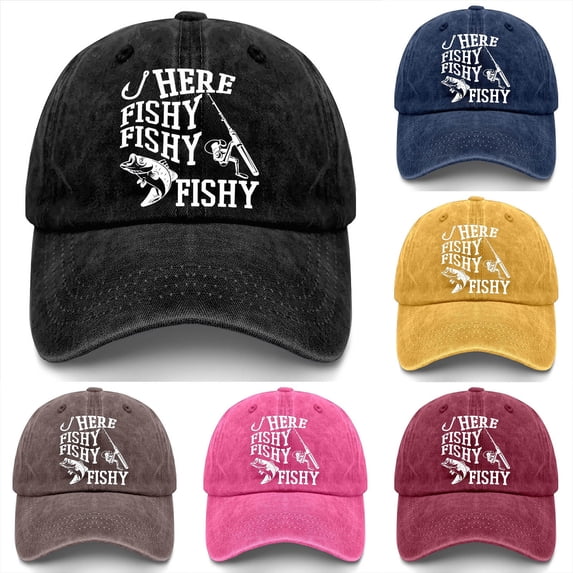 Summer Hats for Women Unisex My Fish Theme Adjustable Visor Baseball Cap Outdoor Sport Black One Size