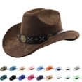 thumbnail image 1 of Summer Hats for Women Unisex Western Style Curved Brim Cowboy Hat Travel Riding Hat Beige One Size, 1 of 4