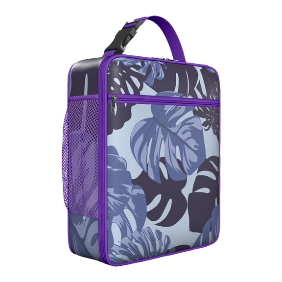 Summer Hawaiian Palm Leaf and Exotic Flowers Insulated Lunch Bag Tropical Floral Hawaiian Print Jungle Leaves Exotic Floral Summer Beach Hawaiian Hibiscus Botanical Jungle Leaves Tropical Boho Resort