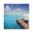 thumbnail image 1 of Summer Head Scarf, Wooden Deck on a Lake, Head Wrap, 3 Sizes, by Ambesonne, 1 of 2