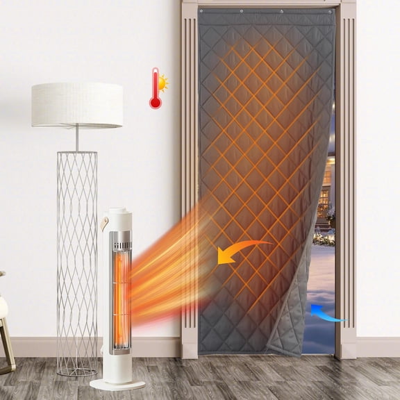 Summer Heat Blocking Thick Quilted Insulated Curtains, Thermal Insulated Curtains Room Divider for Energy Saving Window Treatment for Bedroom Living Room, W42 x L86, Grey, 1 Panel