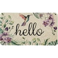 thumbnail image 1 of Summer Hello Decor Door Mat - Green Daisy Flower Farmhouse Welcome Mats Outdoor Colorful Flowers Doormat Non Slip Rubber Floral Decorative Front Door Mats Indoor Rug 17" x 30", 1 of 6