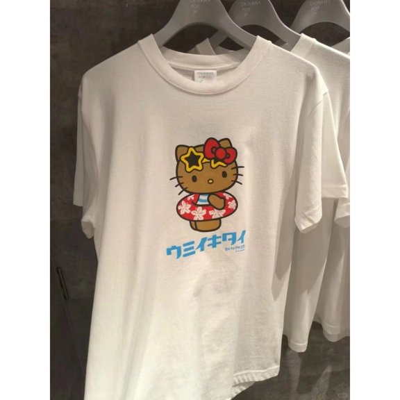 Summer Hello Kitty Vacation Style Print T-shirt Top
