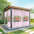 thumbnail image 1 of Summer Hibiscus Flower Outdoor Curtains for Patio, Pink Stripes Tropical Plant Sunshade Privacy Drapes Grommet Waterproof Outside Curtains for Porch/Cabana/Balcony 54"x 108", 1 Panel, 1 of 9