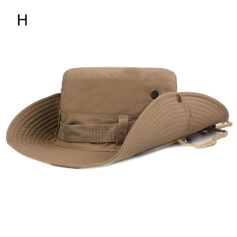 Summer Hiking Jungle Hat Wide Brim Men's Bucket Hats Fishing Cap