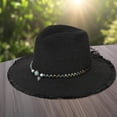 thumbnail image 1 of Summer Holiday Casual Style Sun Hat Panama Style Shade Bowler Hat Hand Fan Sunhat Cowboy Caps Hats for Women Small Head Stray Deal Roll up Hiking Visors for Women Womens Fedora Hat Foldable Floppy Hat, 1 of 4