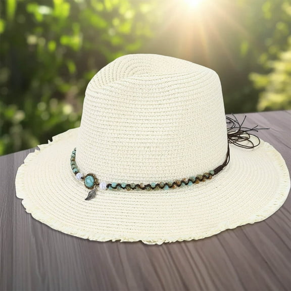 Summer Holiday Casual Style Sun Hat Panama Style Shade Bowler Hat Natural Hair Hat Dressy Hats for Women Lack of Temperance Submit Hat 603 Hat Ladies Hats and Caps for Summer Rude Hat Hat for