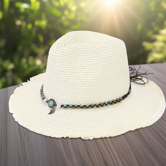 Summer Holiday Casual Style Sun Hat Panama Style Shade Bowler Hat Natural Hair Hat Dressy Hats for Women Lack of Temperance Submit Hat 603 Hat Ladies Hats and Caps for Summer Rude Hat Hat for