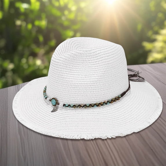 Summer Holiday Casual Style Sun Hat Panama Style Shade Bowler Hat Natural Hair Hat Dressy Hats for Women Lack of Temperance Submit Hat 603 Hat Ladies Hats and Caps for Summer Rude Hat Hat for