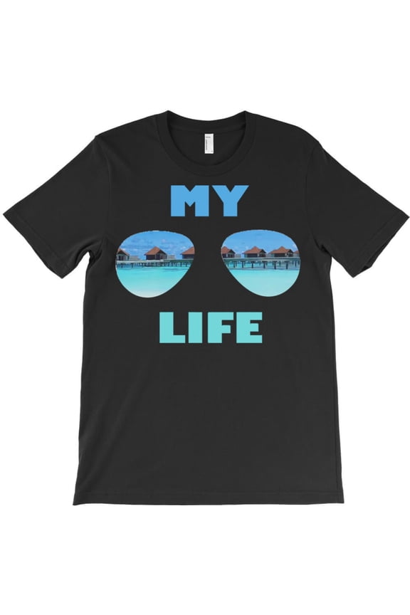 Summer Holiday Funny Sunglasses Reflection Vacation Graphic T-Shirt - Comfortable Fit G7080, Up to 5XL
