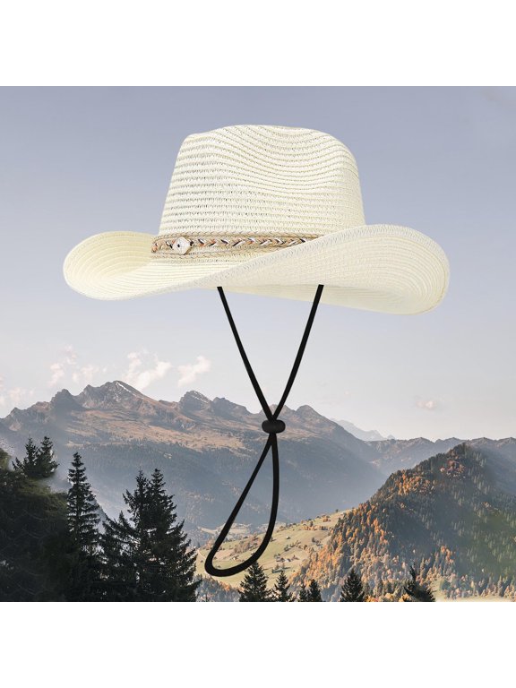 Summer Holiday Panama Style Outdoor Outing Sun Hat Vintage Brim Shapeable Sun Hat Tennis Hat Girls Visor Women No Headache Visor Hat Natural Exploring Hat Get Well Hat Lightweight Visors for Women