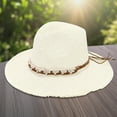 thumbnail image 1 of Summer Holiday Sun Hat Panama Style Outdoor Outing Shade Bowler Hat Women's Fall Hats Sunshade Hat Women Hat Wide Engaged Floppy Hat Girly Hats for Women Huge Beach Hat Ss2500 Visor Solar Roller Hat, 1 of 3