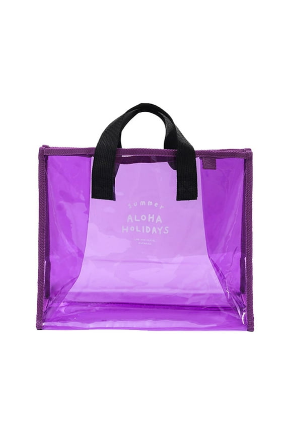 Summer Holidays Beach Bag Fashion Transparent Hand Carry Travel Tote Swimming Portable Storage Bag for Clothing Accessories