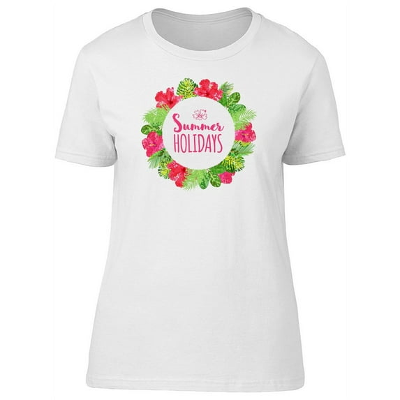 Summer Holidays Tropical Flowers T-Shirt Women -Image by Shutterstock, Female Medium