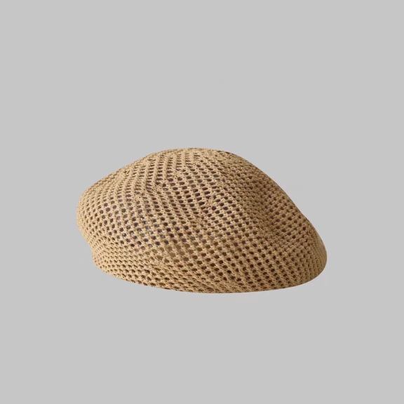 Summer Hollow Weave Painter Hat French Beret Slouch Crochet Braid Beach SkullCap