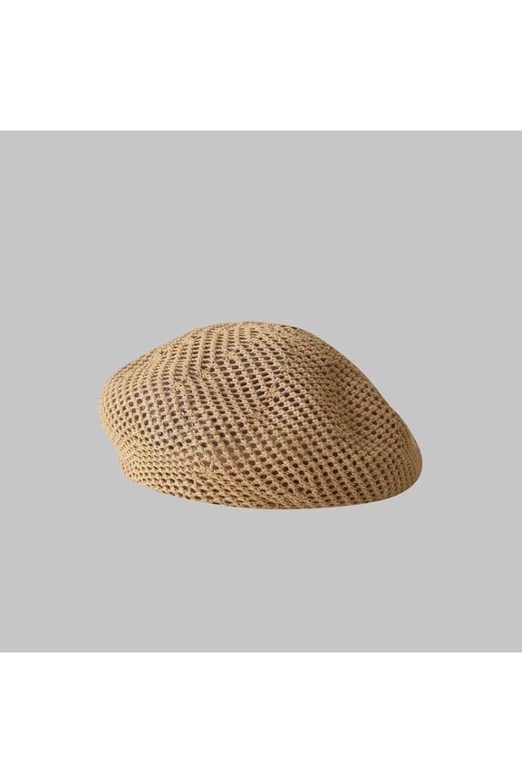 Summer Hollow Weave Painter Hat French Beret Slouch Crochet Braid Beach SkullCap