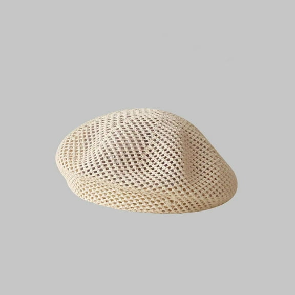 Summer Hollow Weave Painter Hat French Beret Slouch Crochet Braid Beach SkullCap