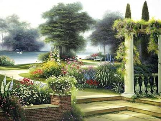 Summer Home Garden Canvas Art - Egidio Antonaccio (22 x 28)