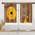 thumbnail image 1 of Summer Honey Bee Gold Kitchen Curtains, Orange Yellow Sweet Short Window Curtains Set of 2, Window Treatment Tier Curtains for Kitchen Over Sink Bathroom Dining Room Decor (26x36 Inch), 1 of 6