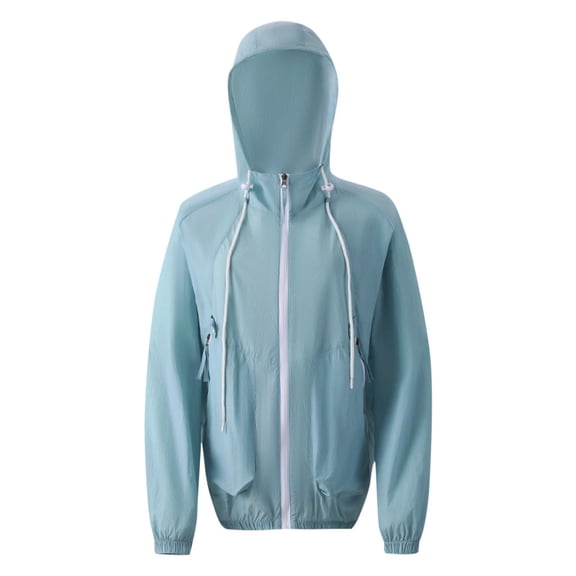 Summer Hooded for Men Solid Color Shoulder Long Sleeve Air Conditioning Sunscreen Clothing Heat Dissipation Outdoor Heat Protection Clothing Plus Size Price Reduction Alert 50% Off!