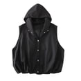 thumbnail image 1 of Summer Hooded Windbreaker Vest for Women, Sleeveless Button-Front Jacket with Water-Resistant Fabric, 1 of 7