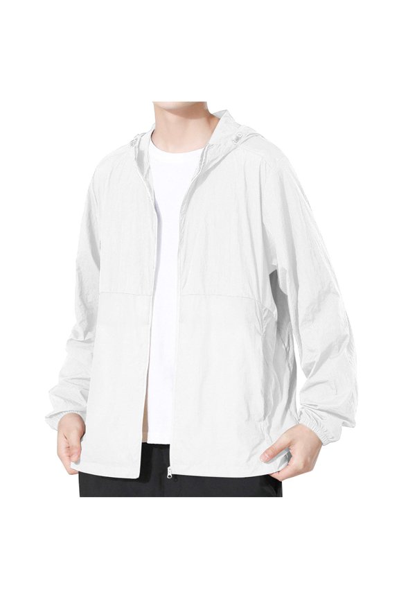 Summer Hooded for Men And Women Ice Silk Breathable Zipper fishing Outdoor UV Protection Sports coat Plus Size