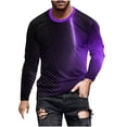 thumbnail image 1 of Summer Hoodie Men Pullover Clearance Hooded Shirts Casual Round Neck Long Sleeve Pullover Stripe Print Tops, 1 of 5