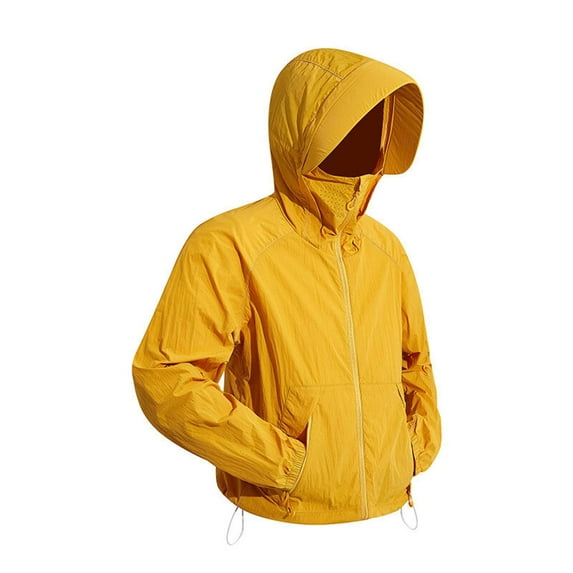 Summer Hoodie for Men Solid Color Outdoor Pocket Zipper Long Sleeved Running and Fitness Sunscreen Plus Size Save 65% Instantly!