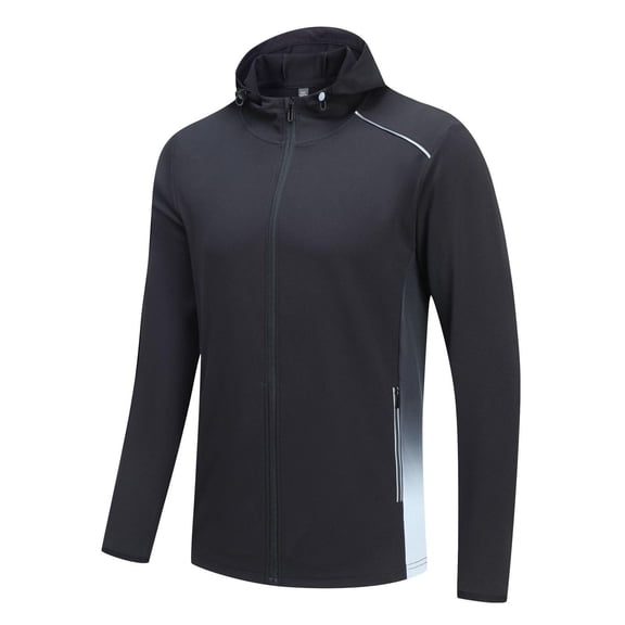 Summer Hoodies Men and Women Long Sleeved Solid Color Draw Rope Fitness Running Cardigan Casual Jacket Plus Size