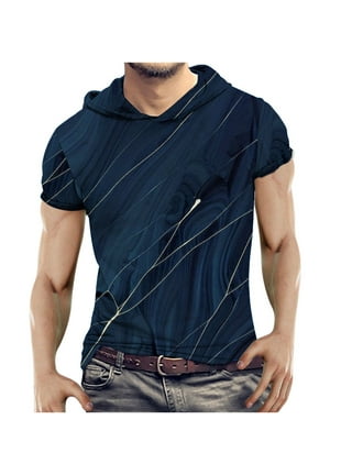 Bebiullo Men's Short Sleeve Hooded Hoodies Fit Slim T-Shirt Tops Male Summer