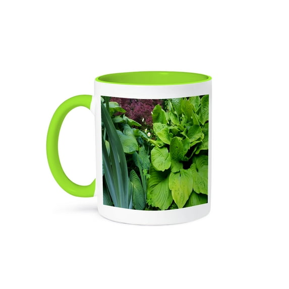 3drose, Summer Hosta Daises, 15oz Two-tone Green Mug
