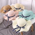 thumbnail image 1 of Summer Hot Sales Under $5 Khaki Beach Sun Straw Hats for Women GIJNRIUIUA Hat Cap Bowknot Sun Women Big Hats Floppy Folding Summer Wide Baseball Caps Cowboy Hat, 1 of 9