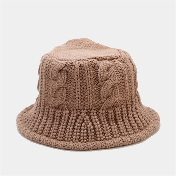 Summer Hot Sales Under $5 Khaki Fishing Hat GIJNRIUIUA Women's Knitted Bucket Hat Windproof Handwoven Fisherman's Hat Winter Coarse Yarn Basin Hat Baseball Hats
