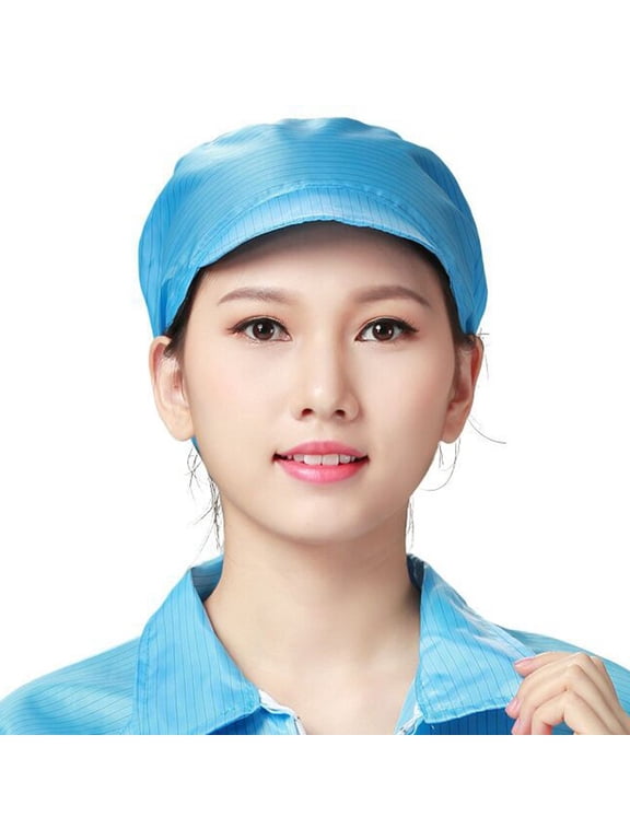 Summer Hot Sales Under $5 Light blue GIJNRIUIUA ESD Anti-static Cap Cleanroom Work Hat Dust Proof Hair Cover Breathable Adjustable Factory Electronic Workshop Protective Cap for Men Women
