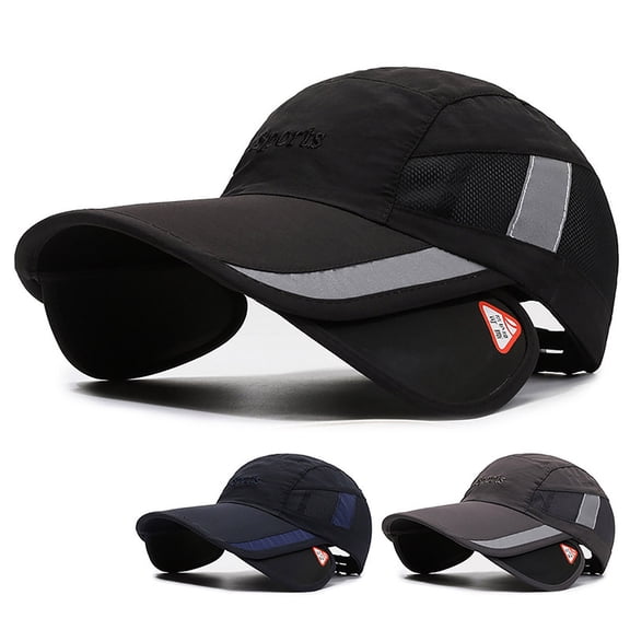 Summer Hot Sales Under $5 Navy Baseball Caps GIJNRIUIUA Men Hat Sunshade Baseball Cap Retractable Brim Hat Summer Breathable Cap Cycling Sun Hat Golf Hats