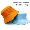 thumbnail image 1 of Summer Hot Sales Under $5 Orange Unisex Bucket Hat GIJNRIUIUA Double Wearing Fisherman Hat Male Korean Version Casual Pot Hat Female Solid Color Light Plate Visor Hat Couple Hat Trucker Hats, 1 of 3