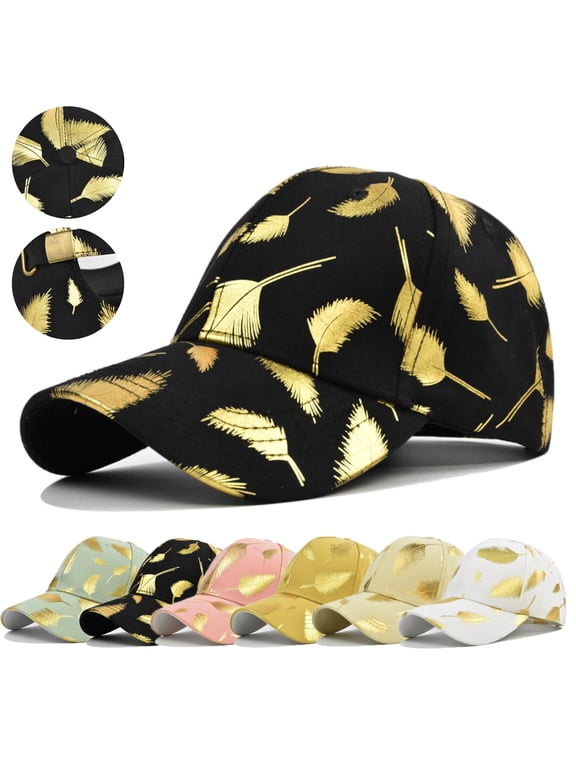 Summer Hot Sales Under $5 Pink Hats for Women GIJNRIUIUA Mens and Womens Outdoor Gold Fashion Casual Caps Travel Holiday Sports Baseball Caps Cowboy Hat