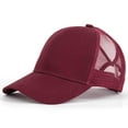thumbnail image 1 of Summer Hot Sales Under $5 Wine Red Cooling Baseball Cap GIJNRIUIUA Two Tone Front Cotton Back Mesh Trucker Hat Blank Solid Color Adjustable Snapback Baseball Cap Lightweight Breathable Hat, 1 of 2