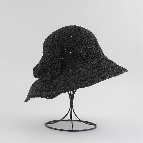Summer Hot Sales Under $5 Black Wide Straw Hat GIJNRIUIUA Ladies Fisherman Summer Fashion Hat Casual Cap Baseball Caps Trucker Hats