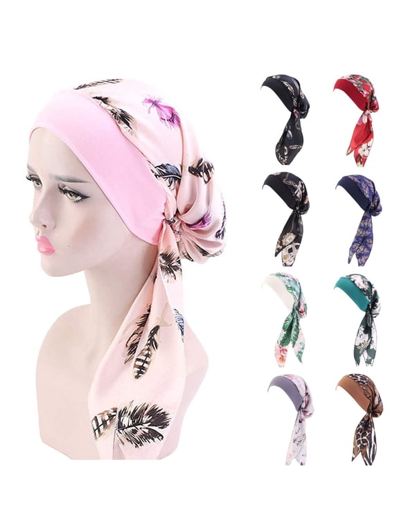 Summer Hot Sales Under $5 Coffee Muslim Under Hijab Cap GIJNRIUIUA Women's Casual Headwear Turban Cap Print Loose Caps Beanie Hat
