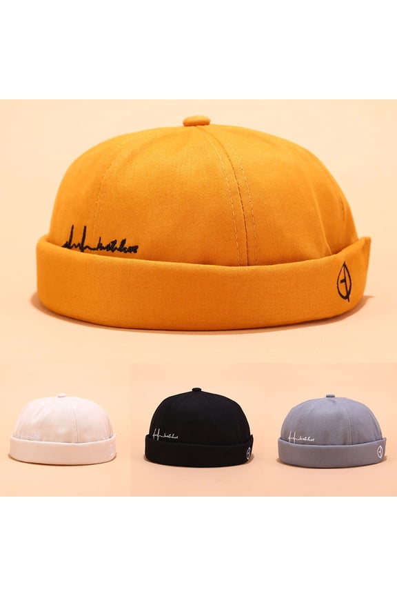 Summer Hot Sales Under $5 Grey Beanie GIJNRIUIUA Casual Mechanic Hat Color Hat Brimless Sailor Women Cap Solid Men Baseball Caps Skullies & Beanies