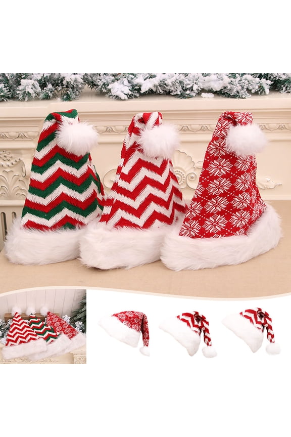 Summer Hot Sales Under $5 Multicolor Beanie GIJNRIUIUA Christmas Soft Dress Cute Holiday Thick Santa Cap Hat Plush Baseball Caps Beret Hat