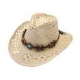 thumbnail image 1 of Summer Hot Sales Under $5 White1 Western Cowboy Hat GIJNRIUIUA Cowboy Hat For Women And Men With Decorative Hollow Western Cowboy Hat Baseball Caps, 1 of 3