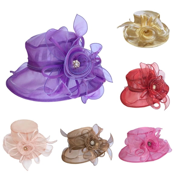 Summer Hot Sales Under $5 Yellow Beach Sun Hat GIJNRIUIUA Women Fascinator Lady Tea Party Church Wedding Bridal Hat Trucker Hats