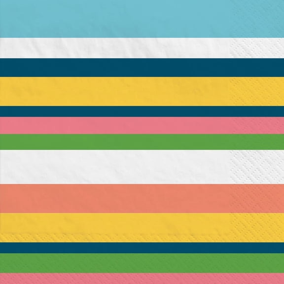 Summer Hues Stripes Tropical Beach Luau Theme Party Paper Luncheon Napkins